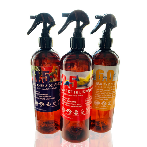 Bottle Set: pH Functional Water Sprays with Style A Labels | Set of 3 | 2nd Gen.