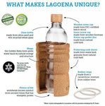 Glass Bottle: Lagoena Flower of Life | Cork Sleeve | Restructured Water