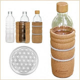 Glass Bottle: Lagoena Flower of Life | Cork Sleeve | Restructured Water
