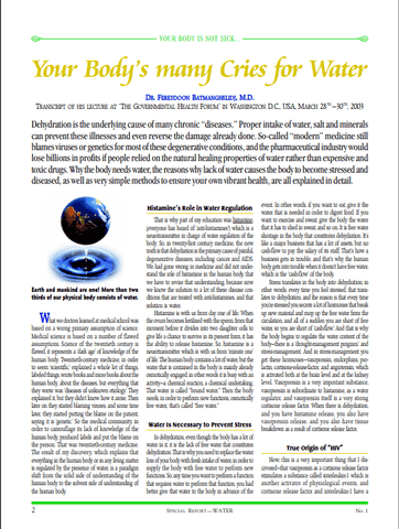 Your Body's Many Cries for Water | Transcript of 2003 Lecture